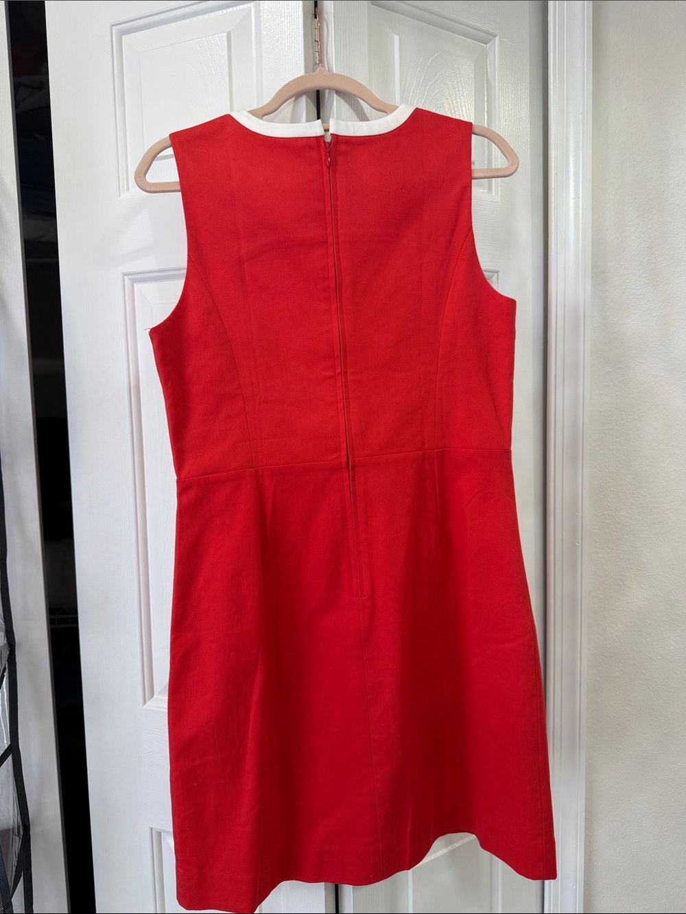 Lilly Pulitzer Aria Red Sleeveless Shift Dress with White Trim - Picture 2 of 4